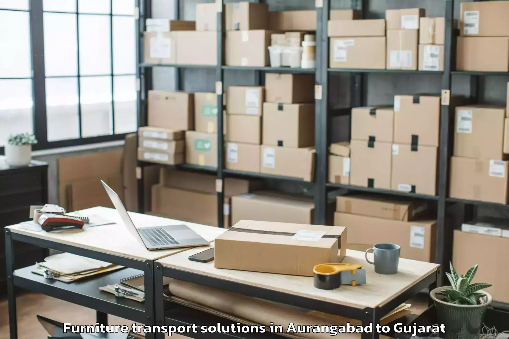 Trusted Aurangabad to Girgadhada Furniture Transport Solutions